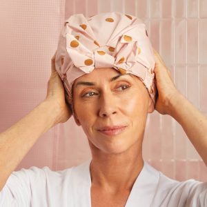 Alternative view of Blush Dot Shower Cap