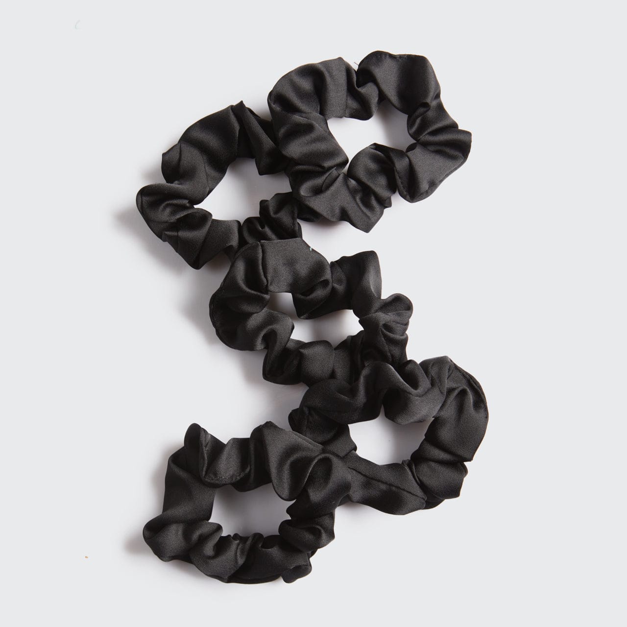 Black Satin Sleep Scrunchies 5pc Set - Image 2