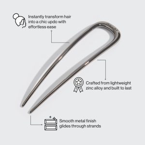 Alternative view of Hematite French Hair Pin