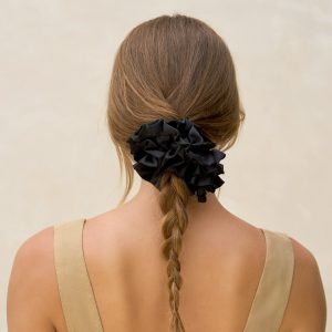 Alternative view of Black Ruffle Scrunchie