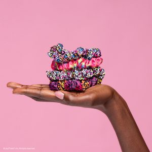 Alternative view of Lisa Frank x Kitsch Ruched Satin Scrunchies in Rainbow Leopard