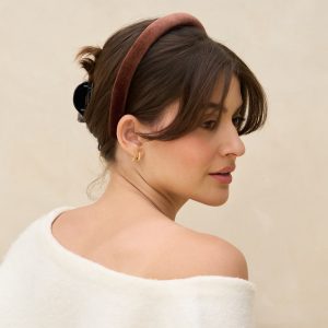 Alternative view of Black & Chocolate Satin & Velvet Headbands