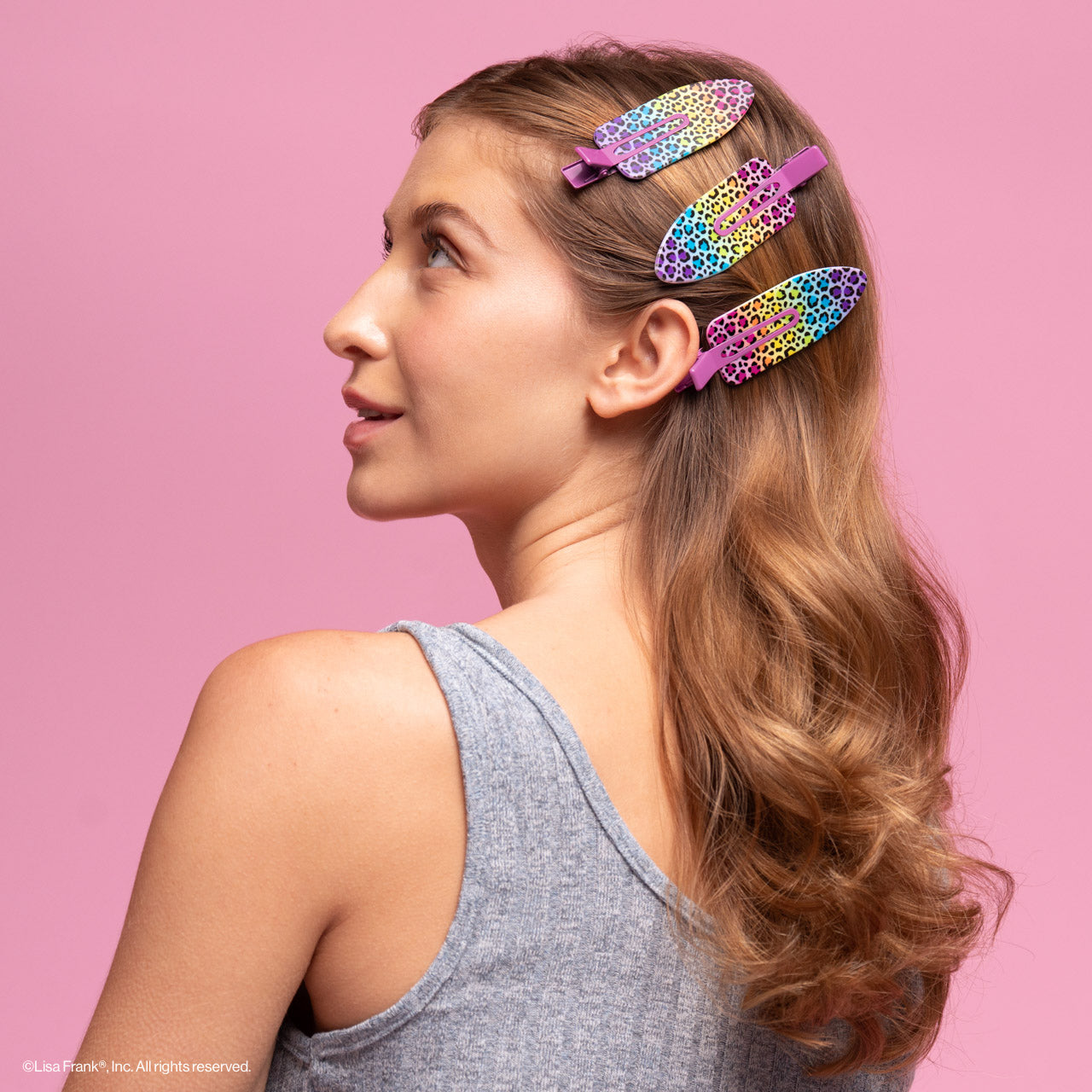 Lisa Frank x Kitsch XL Creaseless Clips in Rainbow Leopard - Image 4