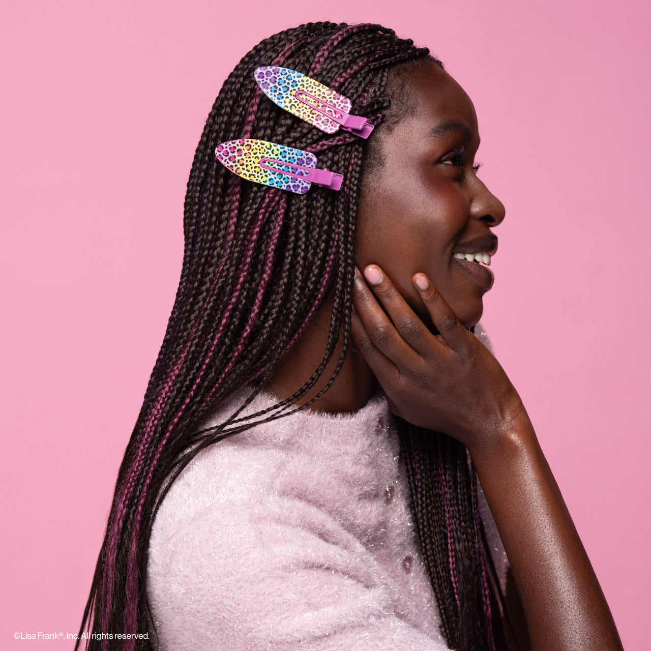 Lisa Frank x Kitsch XL Creaseless Clips in Rainbow Leopard - Image 5