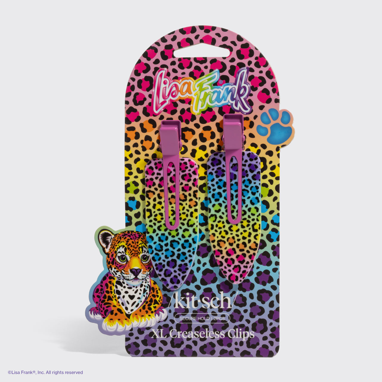 Lisa Frank x Kitsch XL Creaseless Clips in Rainbow Leopard - Image 3