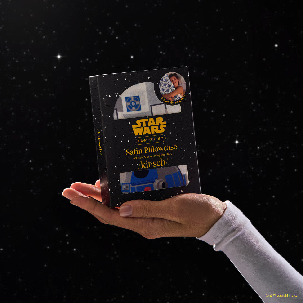 Star Wars™ & Kitsch Satin Pillowcase in R2-D2 & C-3PO - Image 5
