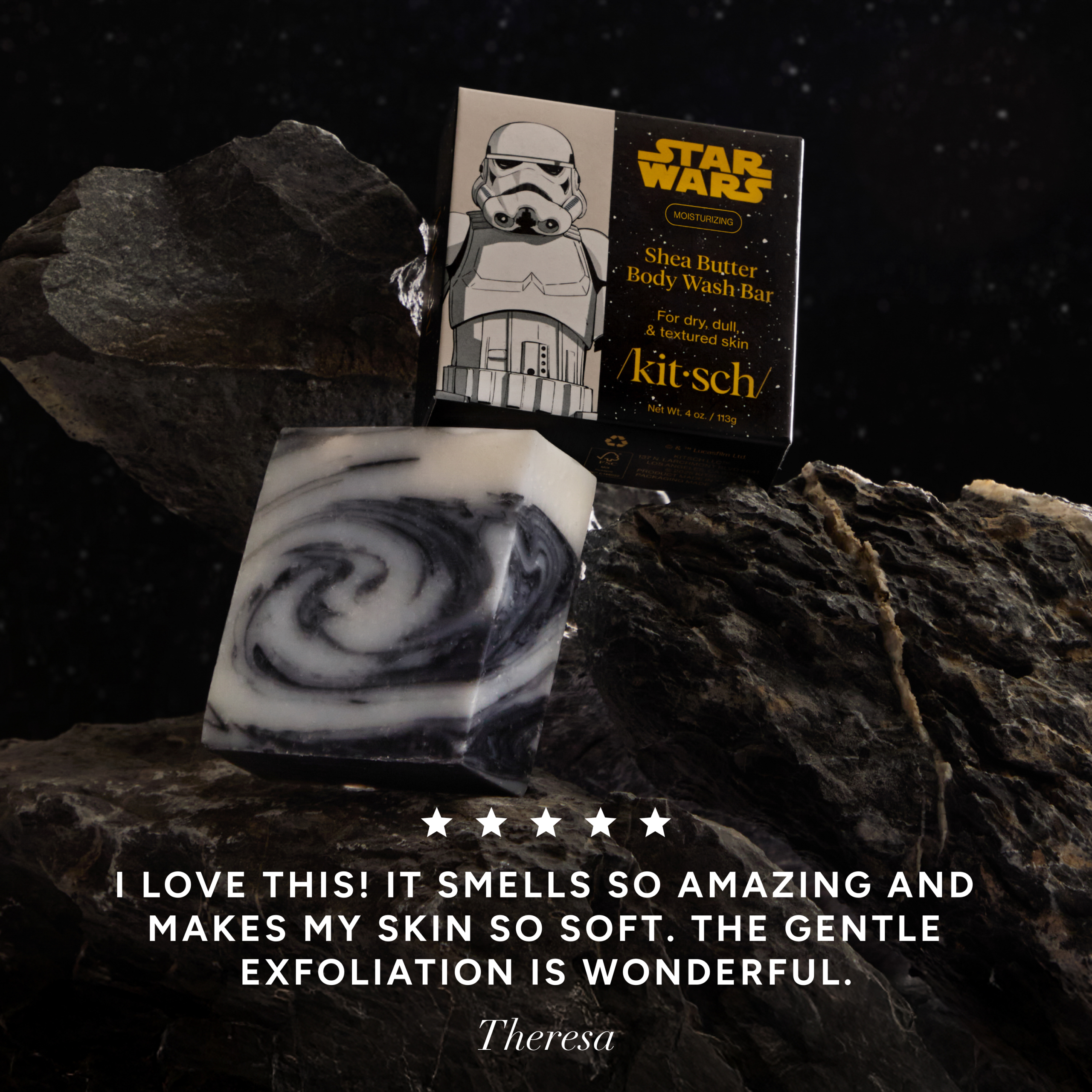 Star Wars™ & Kitsch Shea Butter Moisturizing Solid Body Wash - Stormtrooper Swirl - Image 2