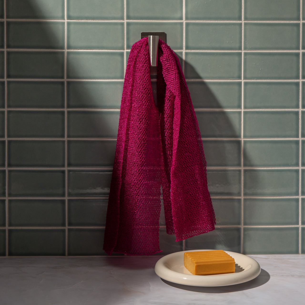 Berry Pink African Net Sponge - Image 4
