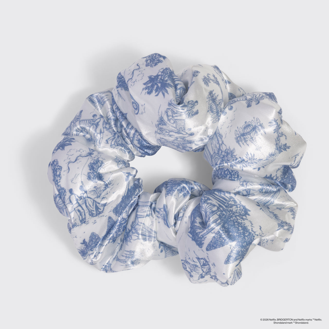 Bridgerton x Kitsch Satin Pillow Scrunchies? in Toile in Bloom - Image 3