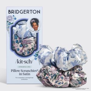 Bridgerton x Kitsch Satin Pillow Scrunchies? in Toile in Bloom