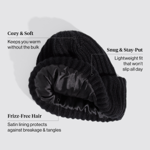Alternative view of Glazey??? Satin-Lined Beanie in Black