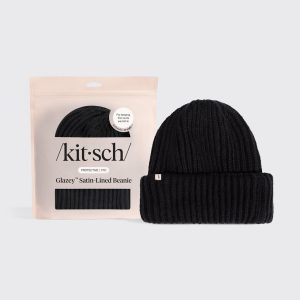 Glazey??? Satin-Lined Beanie in Black