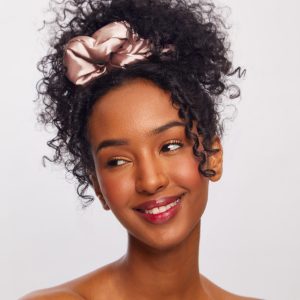Alternative view of Blush Satin Pillow Scrunchies®