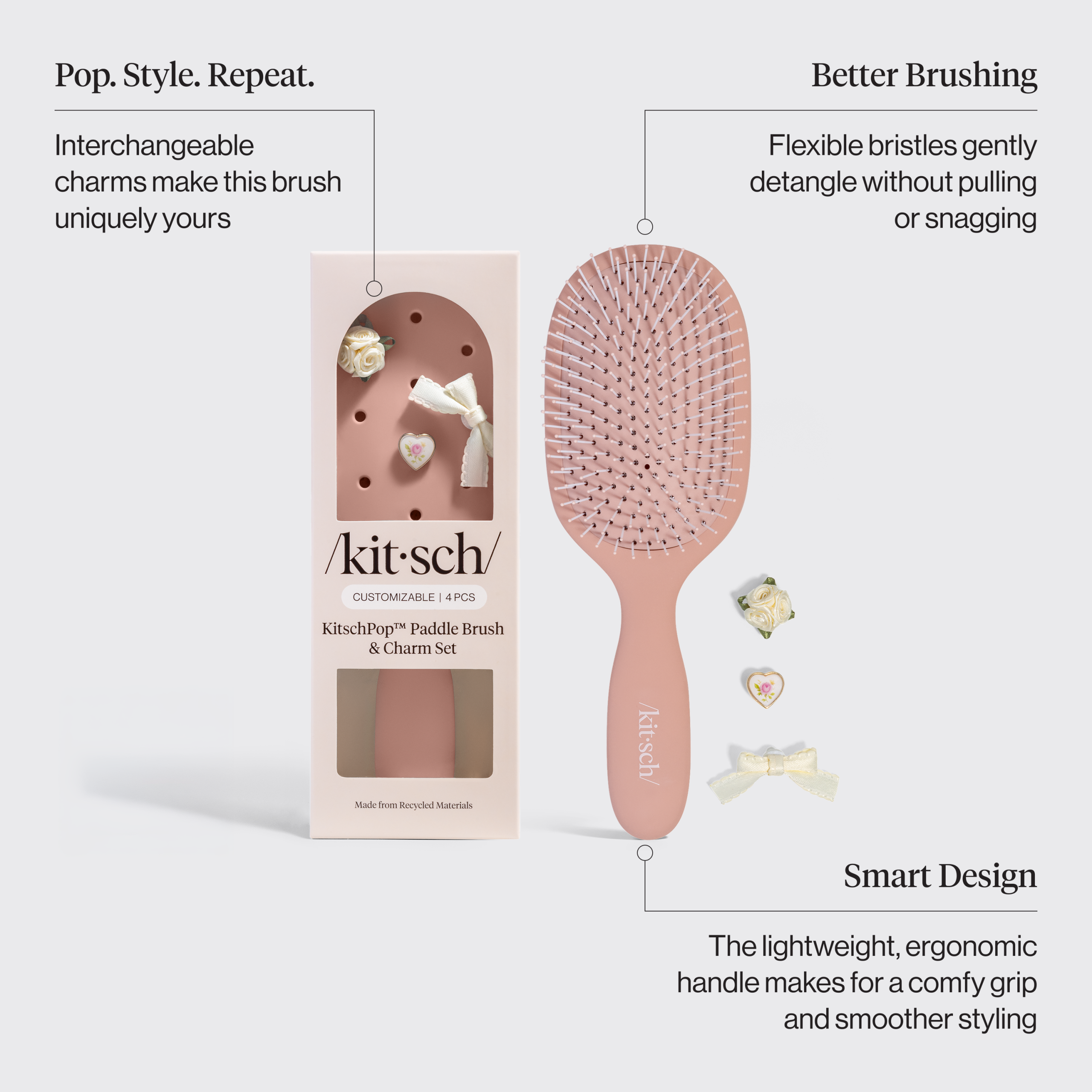 KitschPop?? Paddle Brush in Terracotta - Image 2