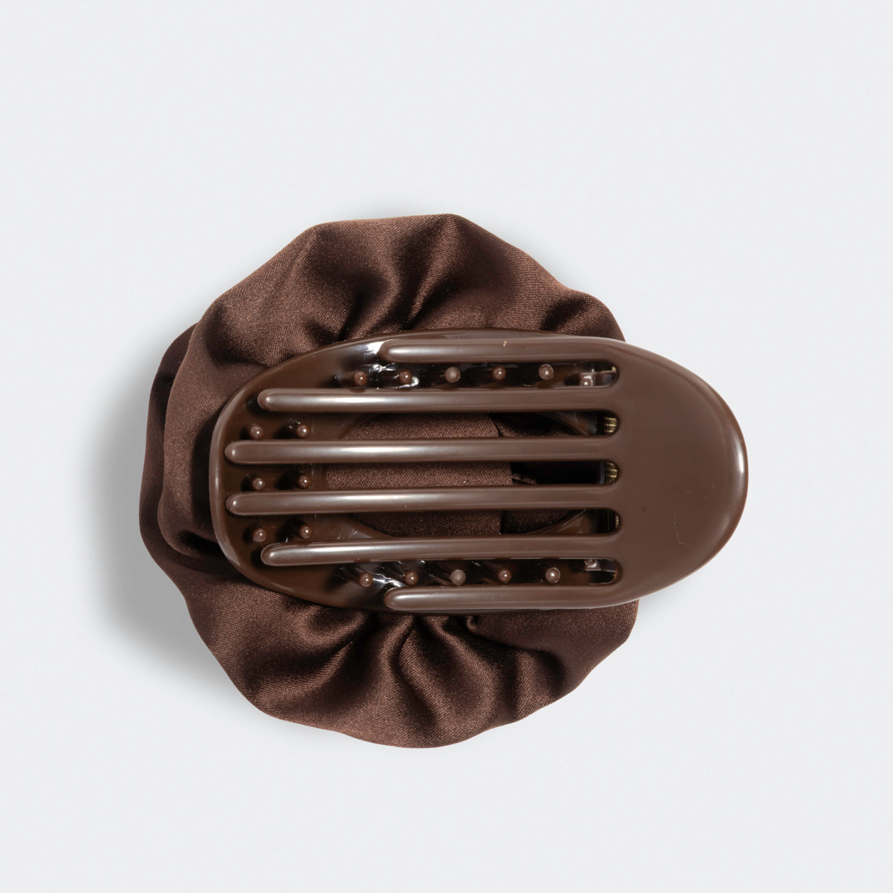 Satin Rosette Medium Flat Cloud Clip - Chocolate - Image 4
