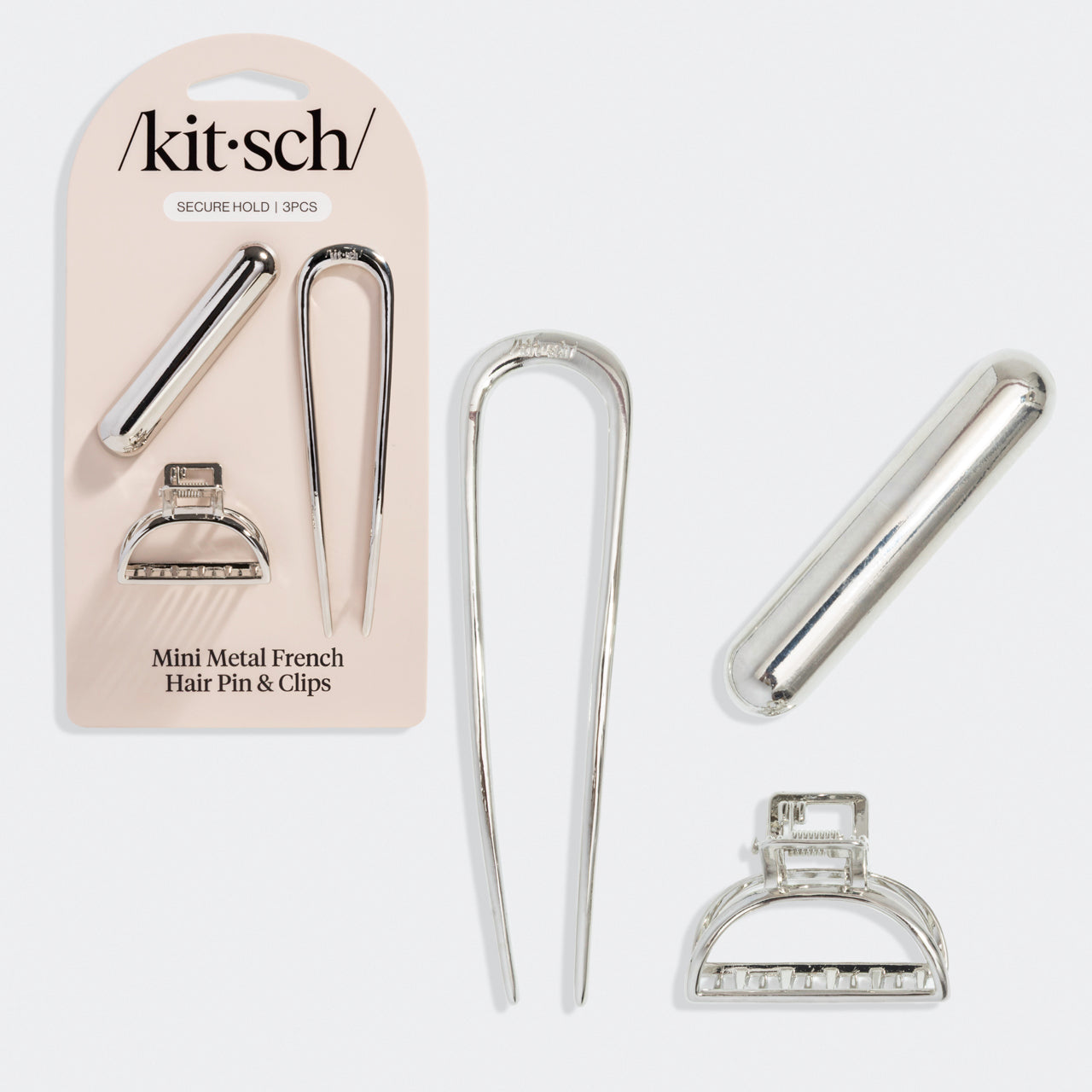 Silver French Hair Pin & Clips Set