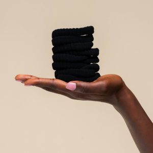 Alternative view of Black Ribbed Hair Elastics