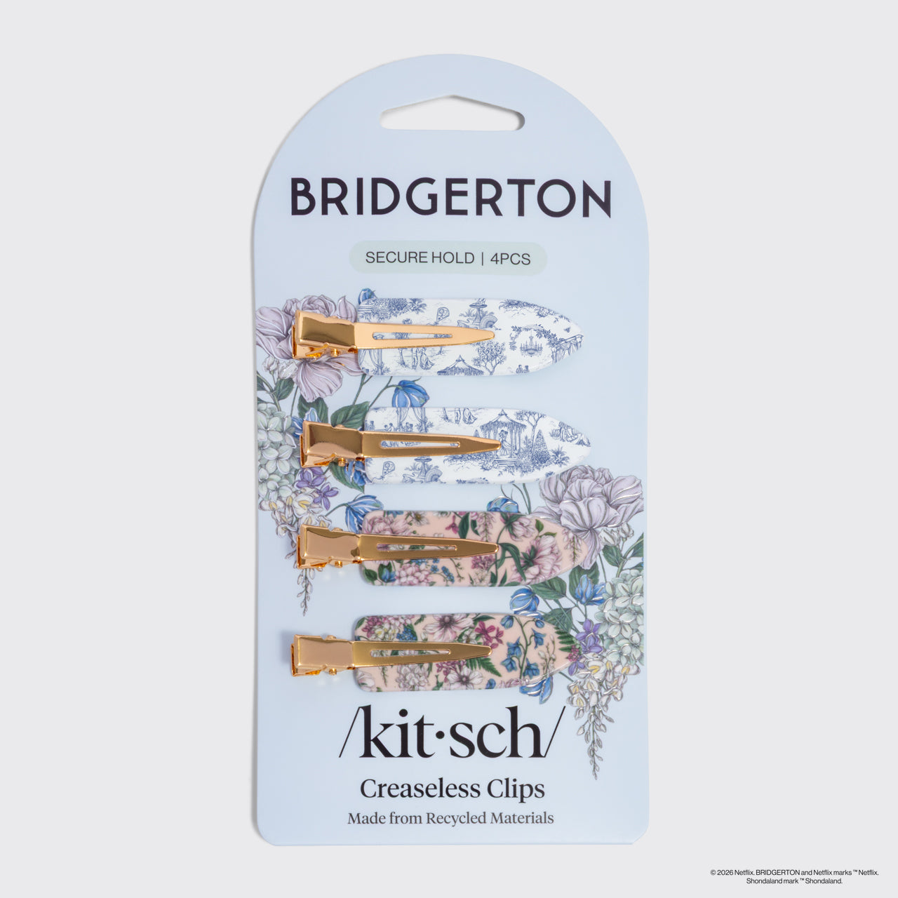 Bridgerton x Kitsch Creaseless Clips in Toile in Bloom - Image 3