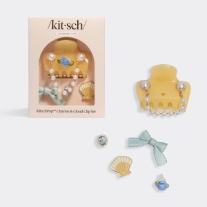 KitschPop? Coastal Cottage Cloud Clip Set in Butter Yellow