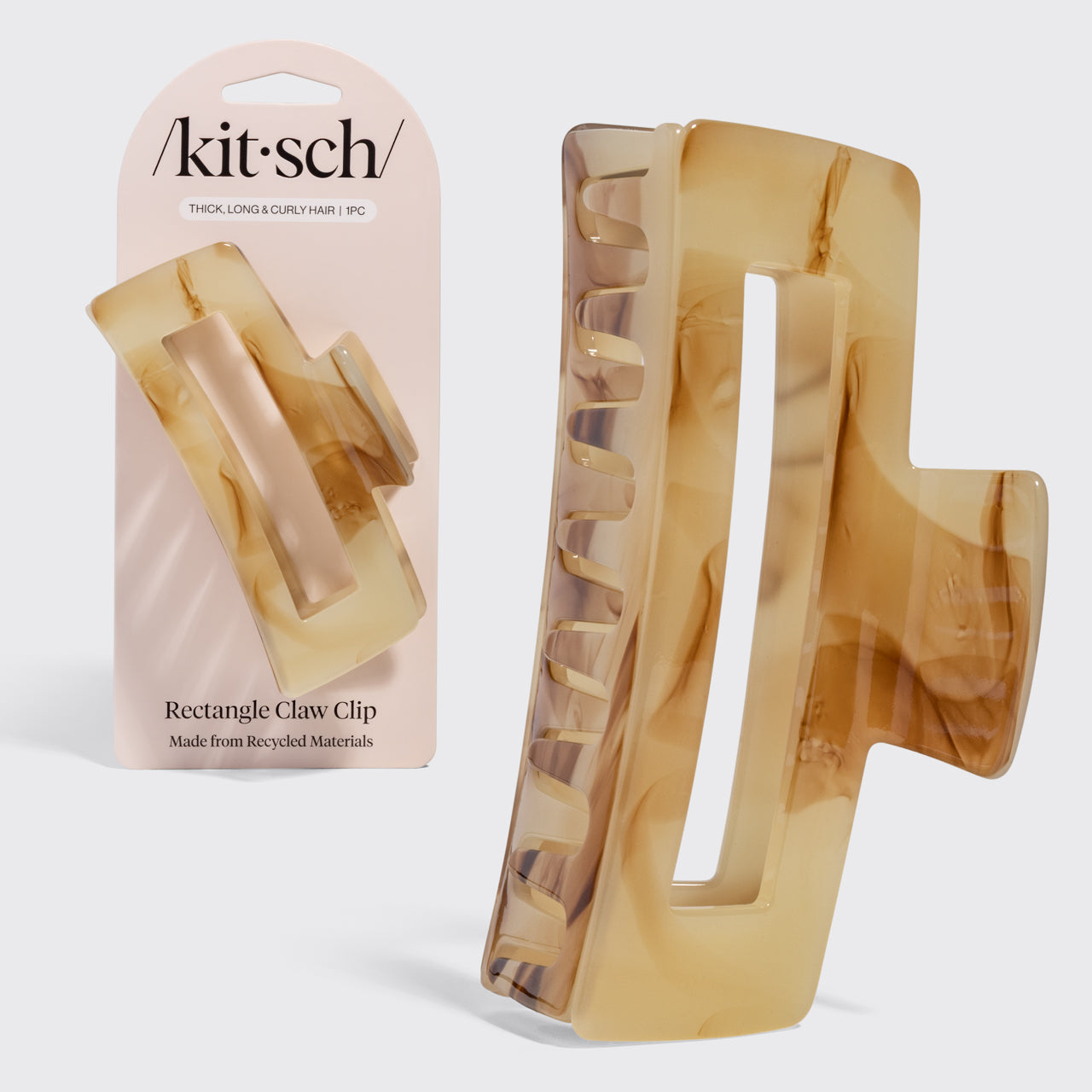Chocolate Marble Open Shape Claw Clip - Jumbo