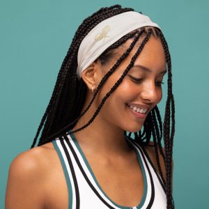 Alternative view of Cream. Court Green & Navy Blue Active Headbands 3pc Set