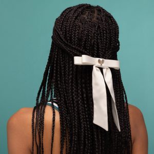 Alternative view of Cream Satin Bow Hair Clip