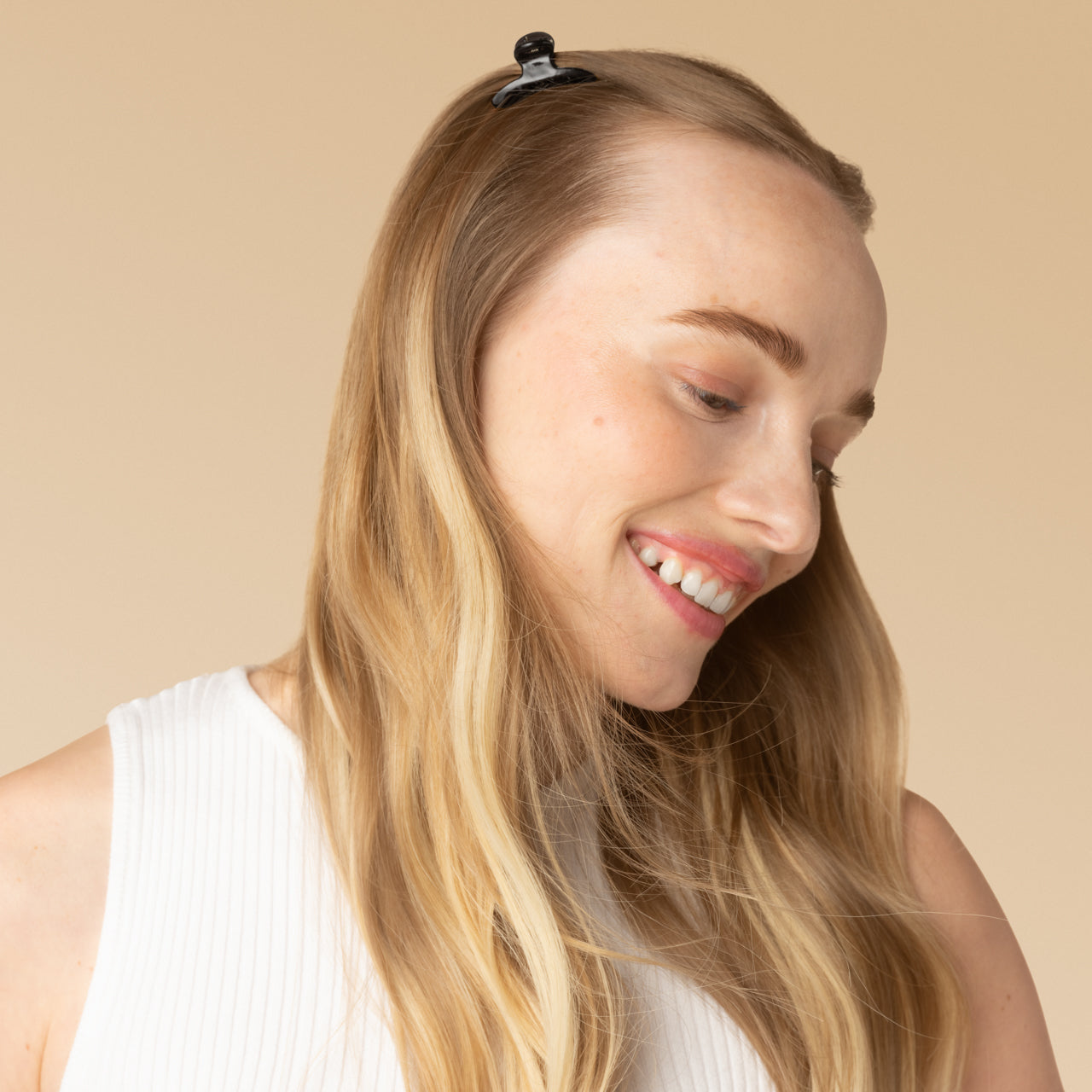 Soft Pink. Mocha & Black Mini Arched Clips 6pc Set - Image 4