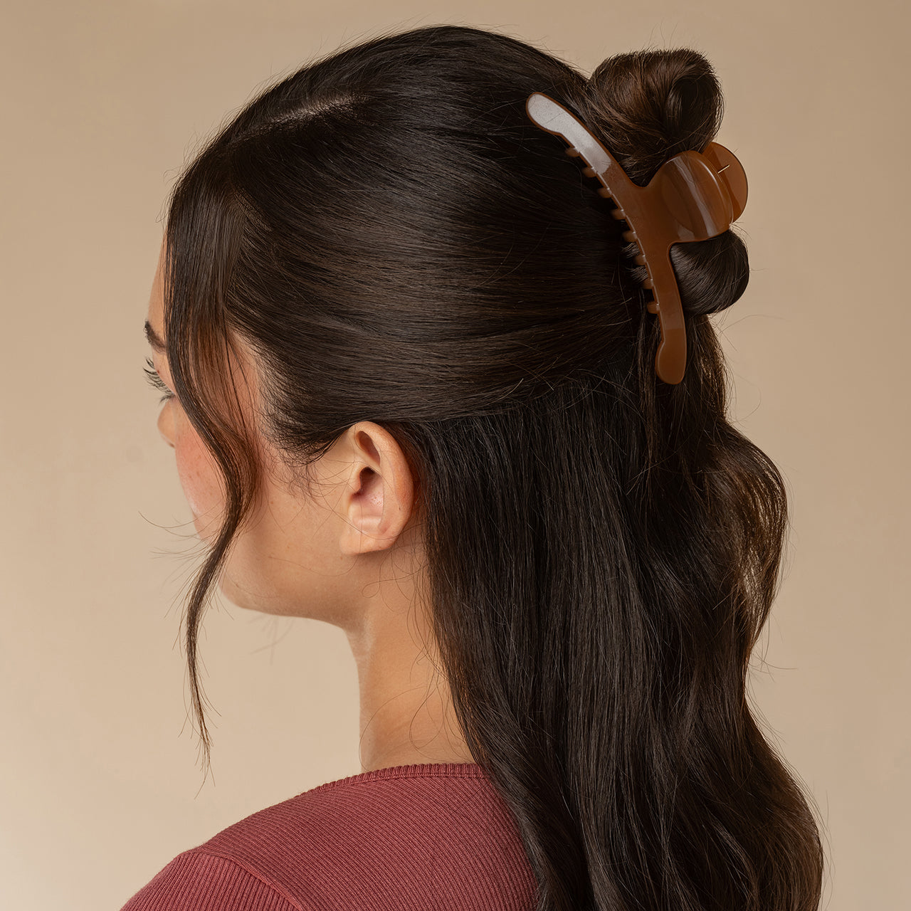 Mocha Arched Claw Clip - Large - Image 2