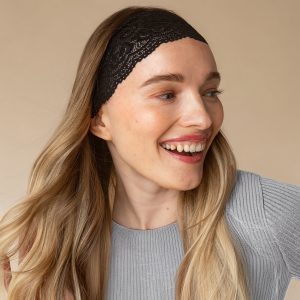 Alternative view of Black Wide Lace Headbands 2pc Set