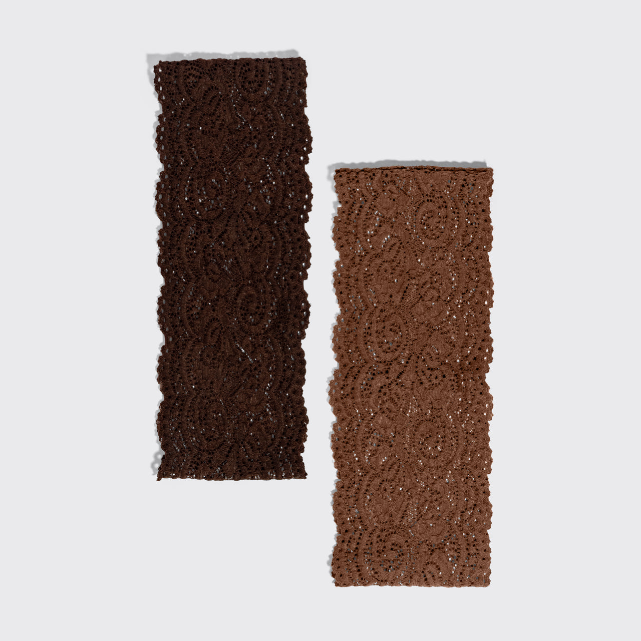 Mocha & Chocolate Wide Lace Headbands 2pc Set - Image 3