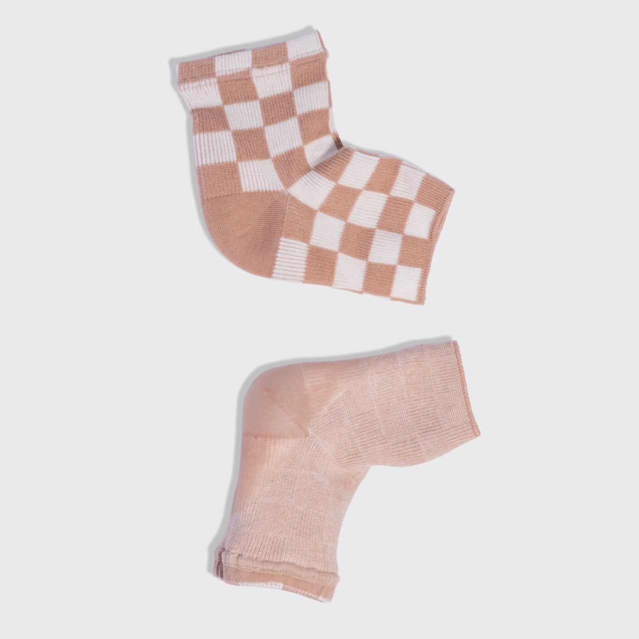 Terracotta Checker Moisturizing Heel Socks - Large - Image 3
