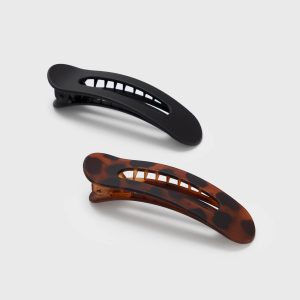 Alternative view of Black & Tort Flat Lay Claw Clips 2pc Set