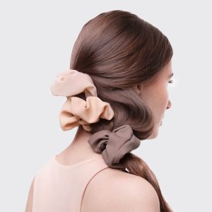 Alternative view of Crepe Scrunchies in Terracotta