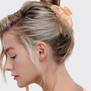 Alternative view of Blonde Marble Claw Clip