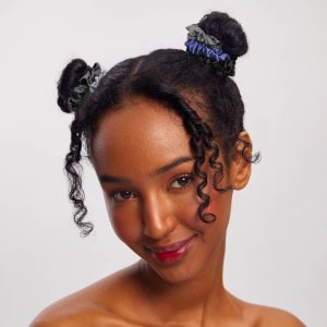 Alternative view of Midnight Satin Petite Scrunchies 5pc Set
