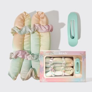 Hair Hero XL Satin Heatless Styling & Flat Lay Claw 4pc Set - Aura
