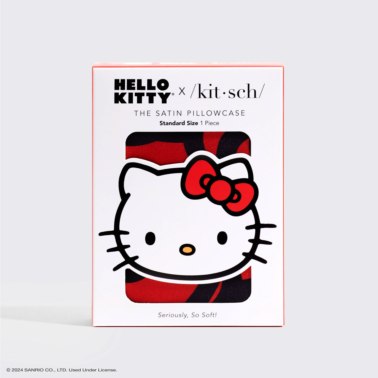 Kitsch x Hello Kitty Satin Pillowcase in Kitty Bathes in a Sea of Bows - Image 5