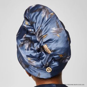 Alternative view of Kitsch x Harry Potter Satin Wrapped Hair Towel in Ravenclaw