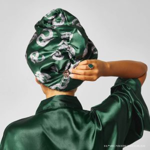 Alternative view of Kitsch x Harry Potter Satin Wrapped Hair Towel in Slytherin