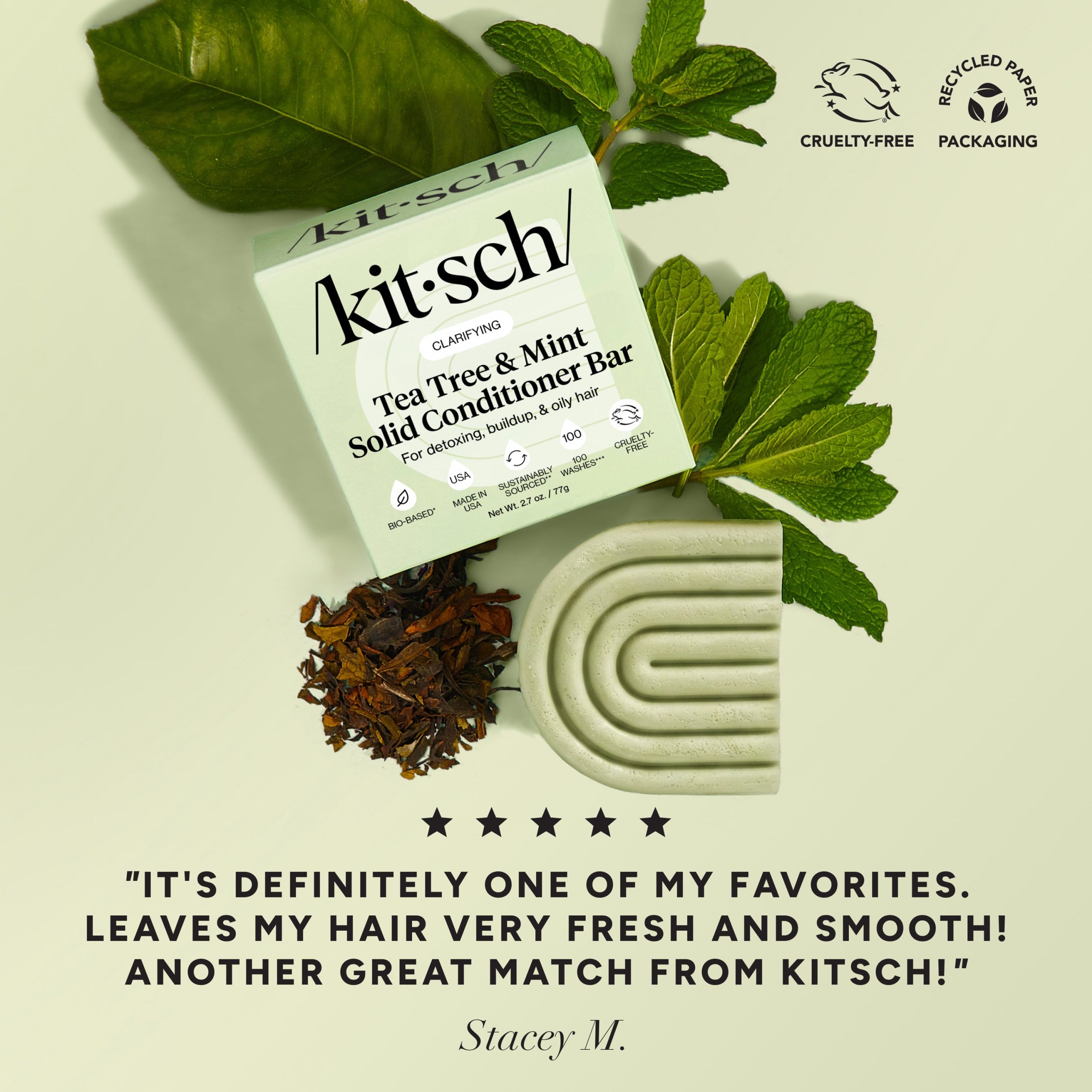 Tea Tree & Mint Clarifying Shampoo & Conditioner Bar Combo - Image 4