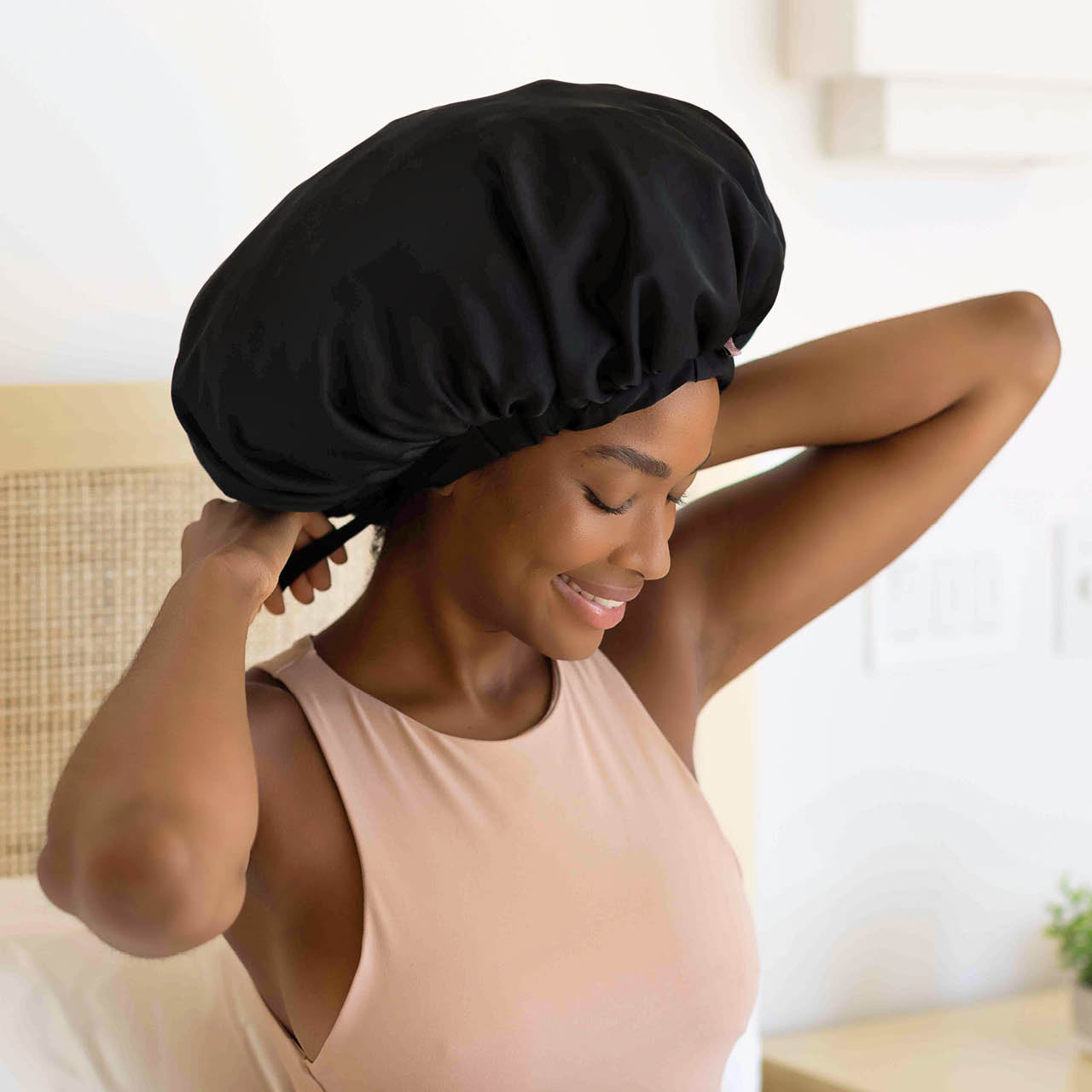 Black Satin Bonnet - XL - Image 5