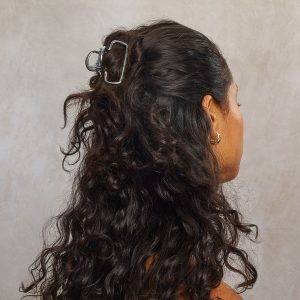 Alternative view of Hematite Metal Cloud Claw Clip