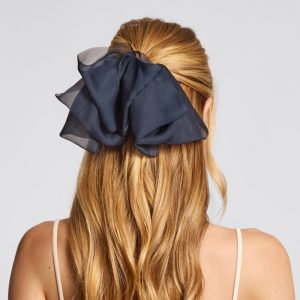 Alternative view of Blue Orchid Chiffon Bow Hair Clip