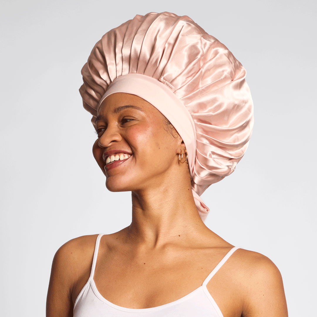 Blush Oversized Satin Bonnet - Image 6