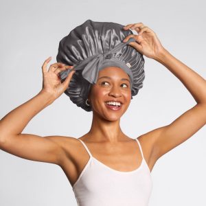 Alternative view of Charcoal Oversized Satin Bonnet