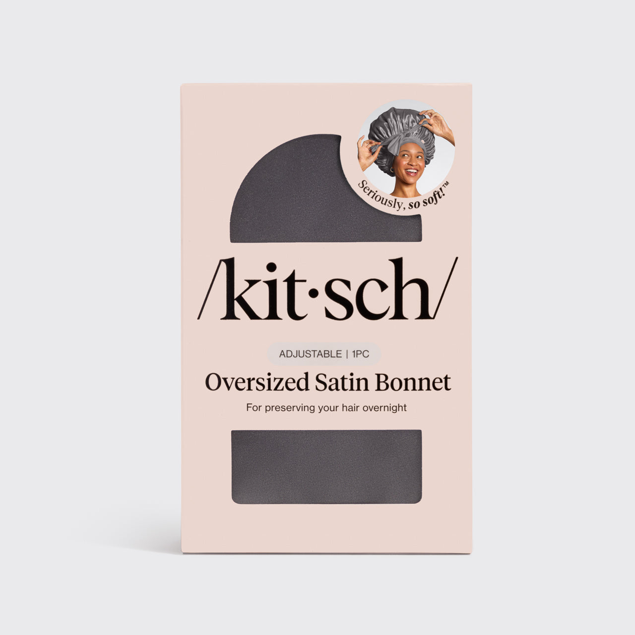 Charcoal Oversized Satin Bonnet - Image 4