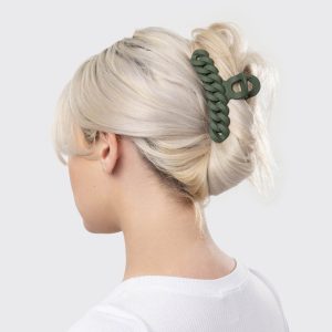 Alternative view of Black & Moss Chain Claw Clips 3pc Set