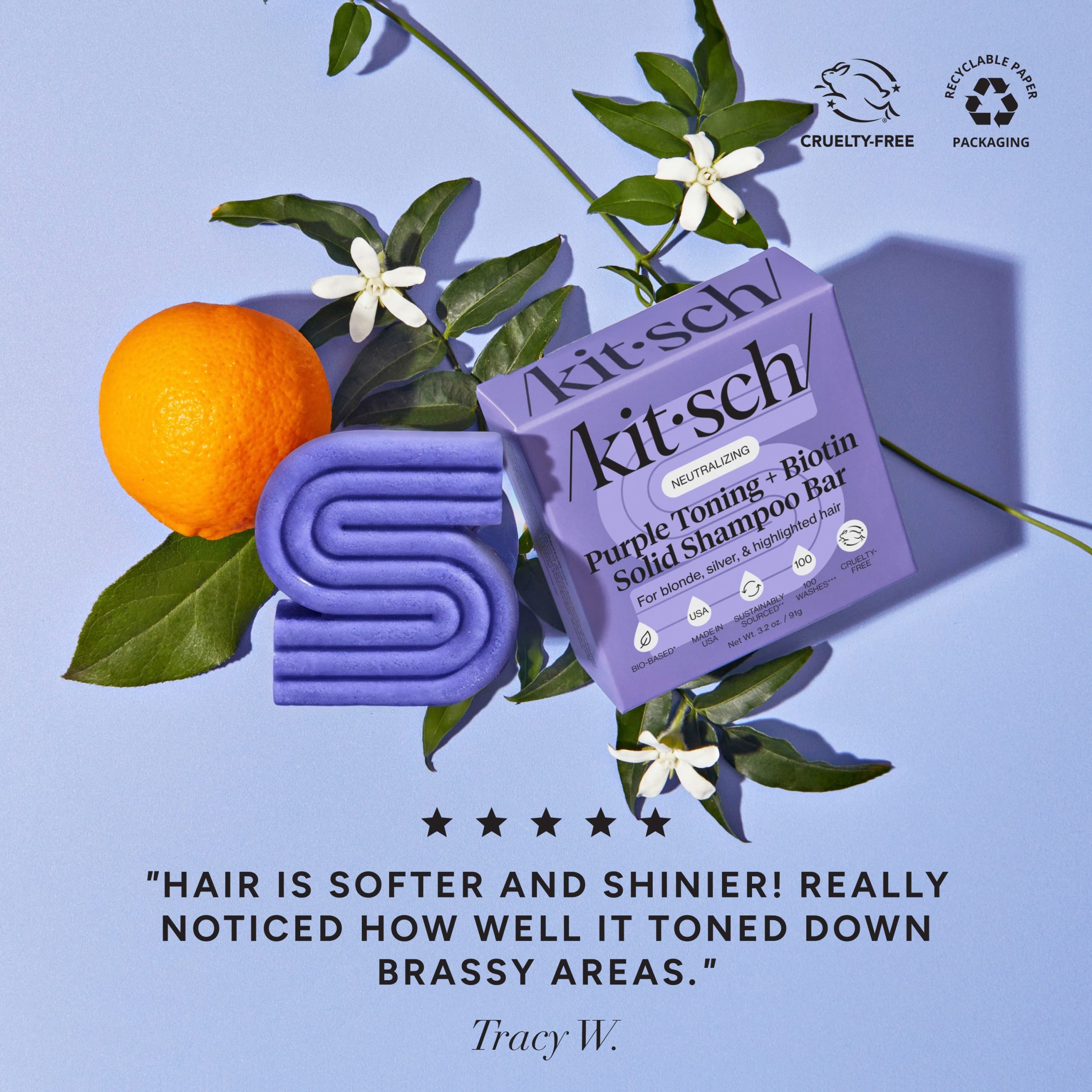 Purple Toning Shampoo Bar for Color Treated & Grey Hair - Image 2